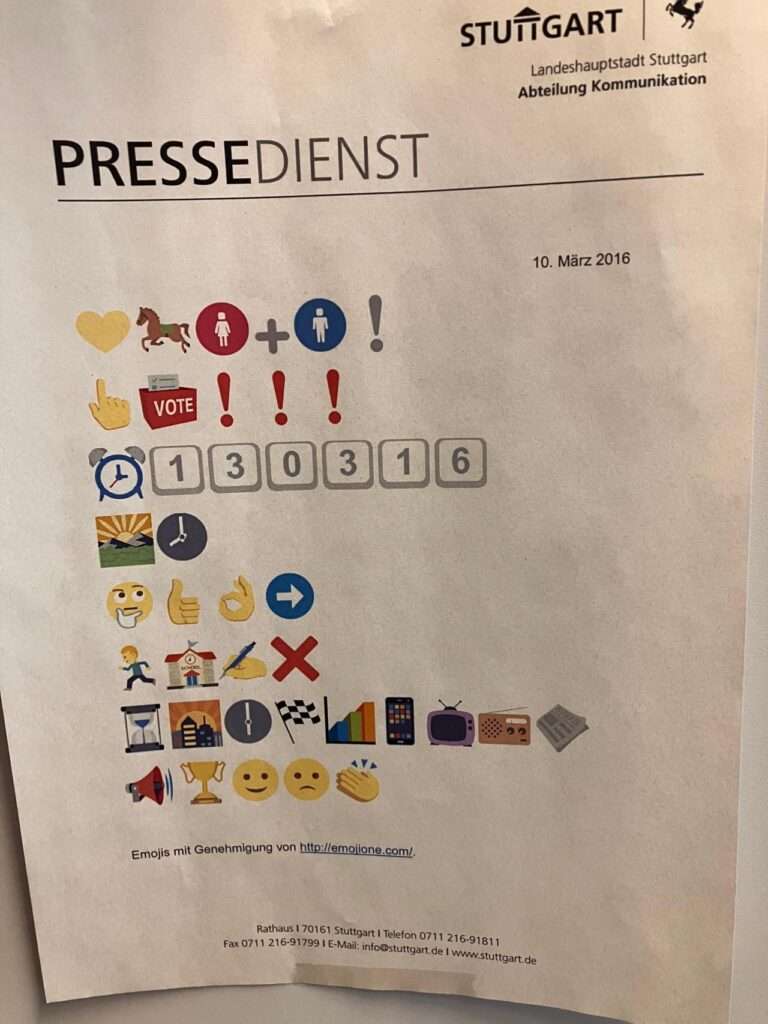 Pressemitteilung nur mit Emojis